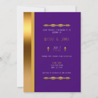 Casamento Glamouroso Elegante Dourado Roxo Real