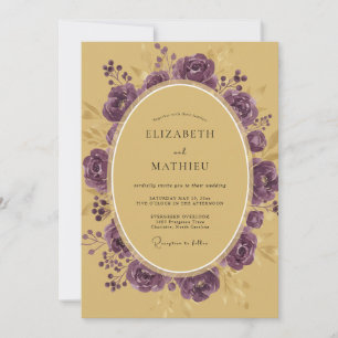 Convites Casamento Gold Amethyst Ranunculus Sage