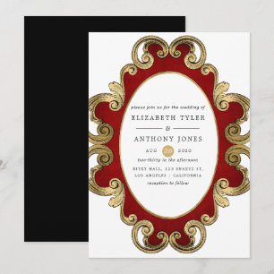 Convites Casamento Gótico Barroco de Natal Ornamentado Vint
