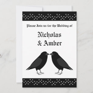 Convites Casamento Gótico Beijando Casamento Personalizado