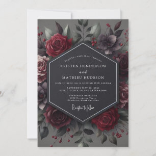 Convites Casamento Gótico Claret