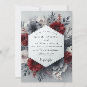 Convites Casamento Gótico Crimson Slate