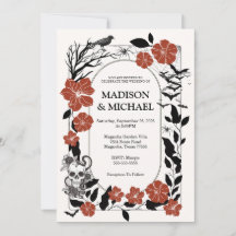 Casamento Gótico De Halloween Negro E Borgonha