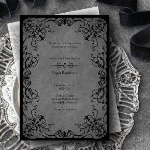 Convites Casamento Gótico de Raça Negra
