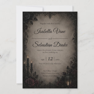 Convites Casamento Gótico de Romance Sombrio