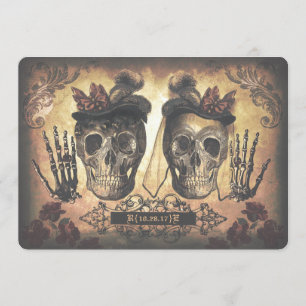 Convites Casamento Gótico do Casal Lésbico gay