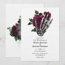 Casamento Gótico Esqueleto Floral Caprichoso