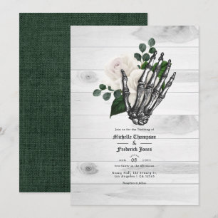 Convites Casamento Gótico Floral Branco Rústico