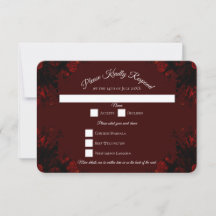 Casamento Gótico Floral Vermelho Intenso e Elegant