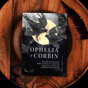 Convites Casamento Gótico Raven & Ouro