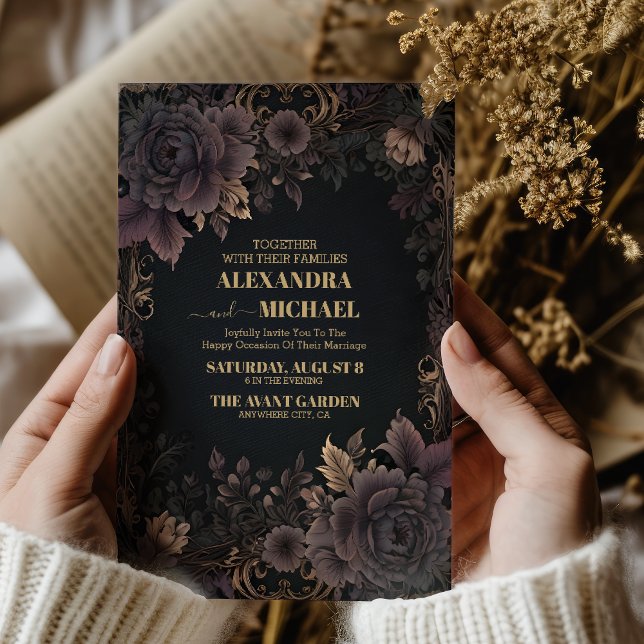 Convites Casamento Gótico Real Vitoriano (Criador carregado)