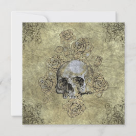 Convites Casamento Gótico Steampunk Crânio e Rosas