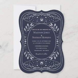 Convites Casamento Gótico Tarot Vintage Prata
