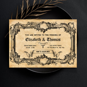 Convites Casamento gótico venenoso