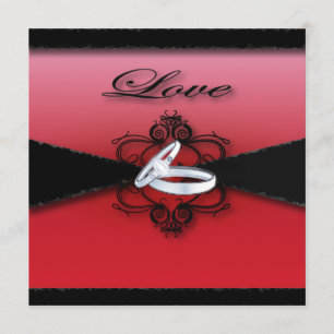 Convites casamento gótico vitoriano steampunk vermelho e pr