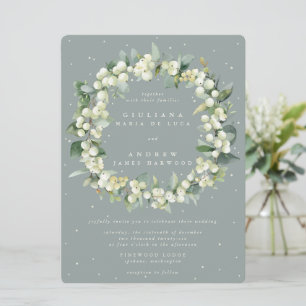 Convites Casamento Grande de Snowberry+Eucalyptus Wreath