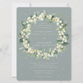 Convites Casamento Grande de Snowberry+Eucalyptus Wreath