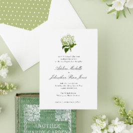 Convites Casamento Grandmillennial com Hortênsia Branca