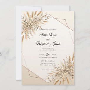 Convites Casamento Grão Pampas Eucalipto Champanhe