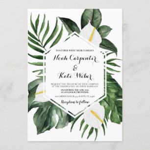 Convites Casamento Greenery Anthurium