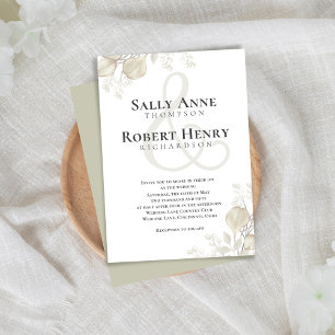 Convites Casamento Greenery Calliografia Script Ampersand