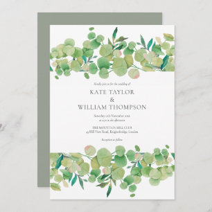 Convites Casamento Greenery Eucalyptus Garland