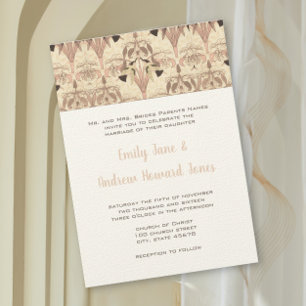 Convites Casamento grego Beija-flor Rosa Art Deco