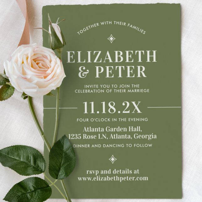 Convites Casamento Groovy Green Retro 70s (Criador carregado)