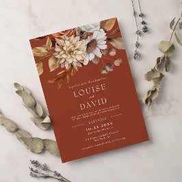 Convites Casamento Herdeiro de Flora Terracotta do outono