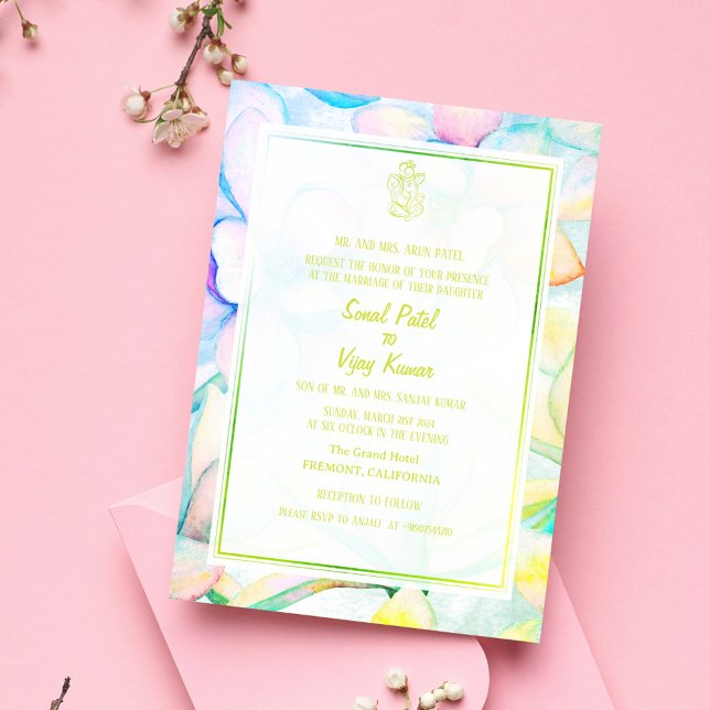 Convites Casamento Hindu de Ganesha (Criador carregado)