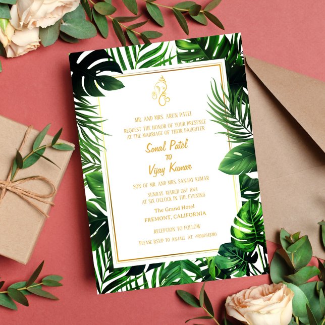 Convites Casamento Hindu de Ganesha (Criador carregado)