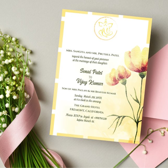 Convites Casamento Hindu de Ganesha (Criador carregado)