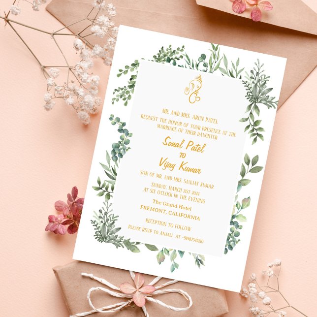 Convites Casamento Hindu de Ganesha (Criador carregado)