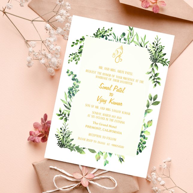 Convites Casamento Hindu de Ganesha (Criador carregado)
