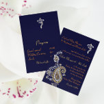 Convites Casamento Hindu de Paisley de Prata Dourada Ganesh<br><div class="desc">Inspirado pela solicitação de um cliente. Jodurou Dourada Prata Paisley com uma imagem de Ganesh num fundo azul/marinho real. Projetado para um casamento hindu ou um casamento temático do sudeste asiático ou qualquer ocasião/evento especial. Todo o texto padrão pode ser totalmente personalizado com suas próprias palavras, e você também pode...</div>