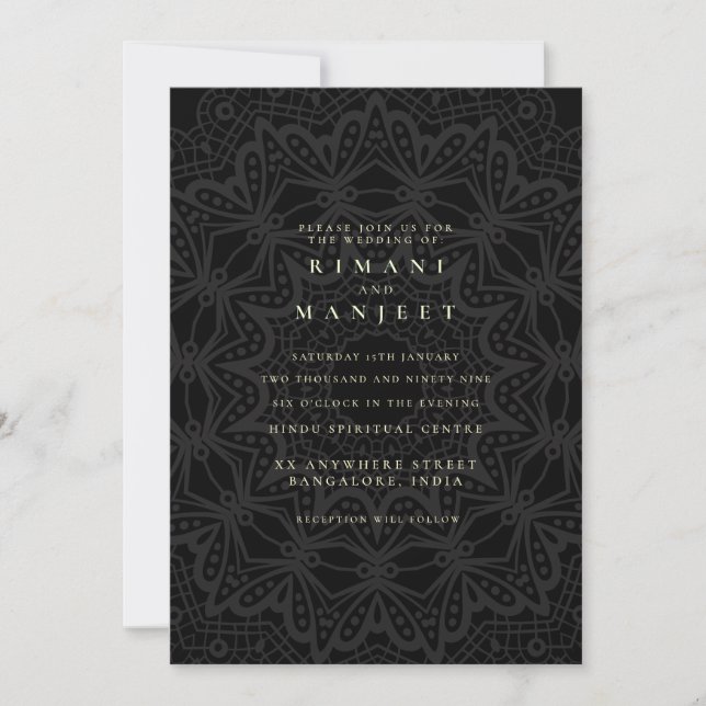 Convites Casamento Hindu Indiano na Índia (Frente)