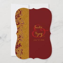 Convites Casamento hindu vermelho e dourado