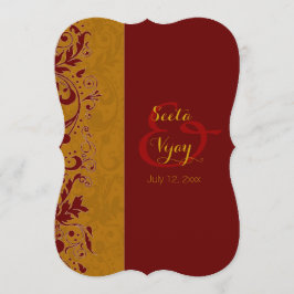 Convites Casamento hindu vermelho e dourado