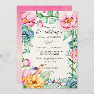 Convites Casamento Hummingbird Motif