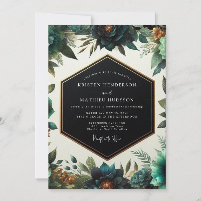 Convites Casamento Hunter Auburn Gloaming (Frente)