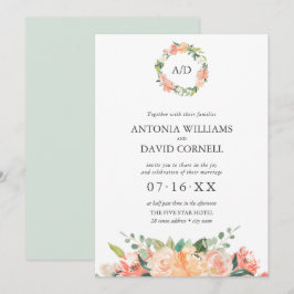 Convites Casamento I do Monograma Botânico de Pessegueira F