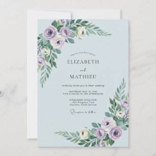 Convites Casamento Idílico de Primavera Azul Pó