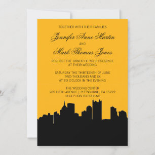 Convites Casamento II na Skyline City em Pittsburgh, Dourad
