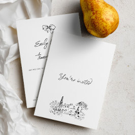 Convites Casamento Ilustrado à Mão com Tinta Caprichosa