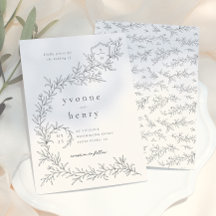 Casamento Ilustrado Botânico Floral Preto e Creme
