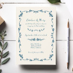 Convites Casamento Ilustrado Branca E Manuscrito<br><div class="desc">Convite De Casamento Ilustrado,  Manuscrito Branca,  Doce</div>