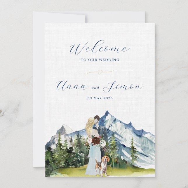 Convites Casamento Ilustrado da Montanha Russa (Frente)