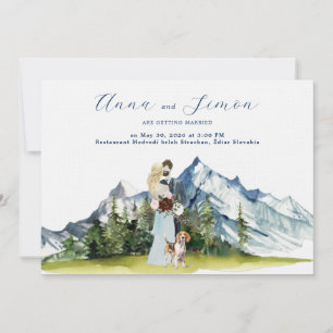 Convites Casamento Ilustrado na Montanha Rústica