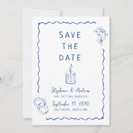 Convites Casamento ilustrado Whimsical Salvar a Data