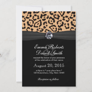 Convites Casamento Impresso Bright Diamond & Leopard